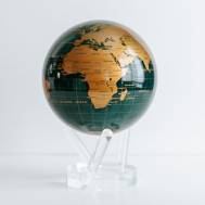 6" Green and Gold World Globe